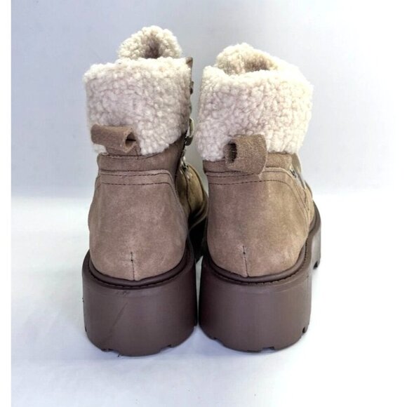 Steve Madden Reyen Platform Boot Women's Size 7.5 in Oatmeal Suede Chunky Sole - Picture 2 of 16